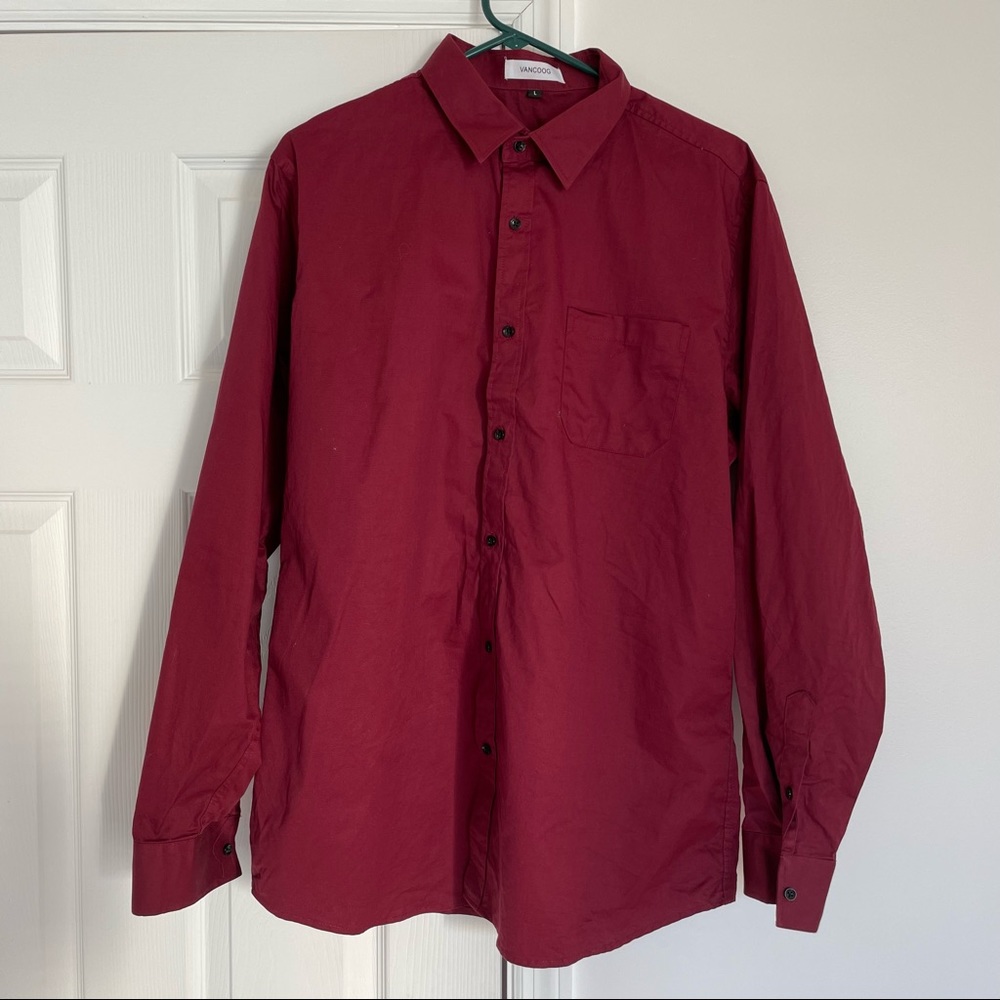 Men’s burgundy dress shirt
